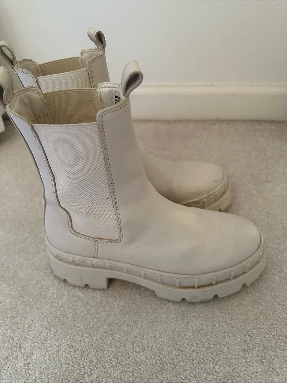 Steve Madden Cream Platform Chelsea Ankle Boots